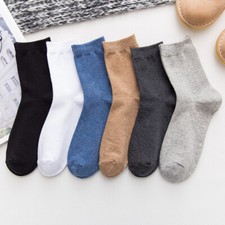 Lot 5 Pairs Classic Dress Socks Men's Sport Socks Cotton Fashion Crew Solid