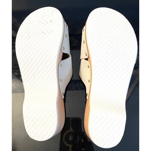 Donna Toscana Light Grey suede wooden clogs made in Italy Size 6.5 bohemia New - Picture 7 of 9
