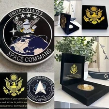 United State AIR USA FORCE SPACE COMMAND Challenge Coin With Special Velvet Case