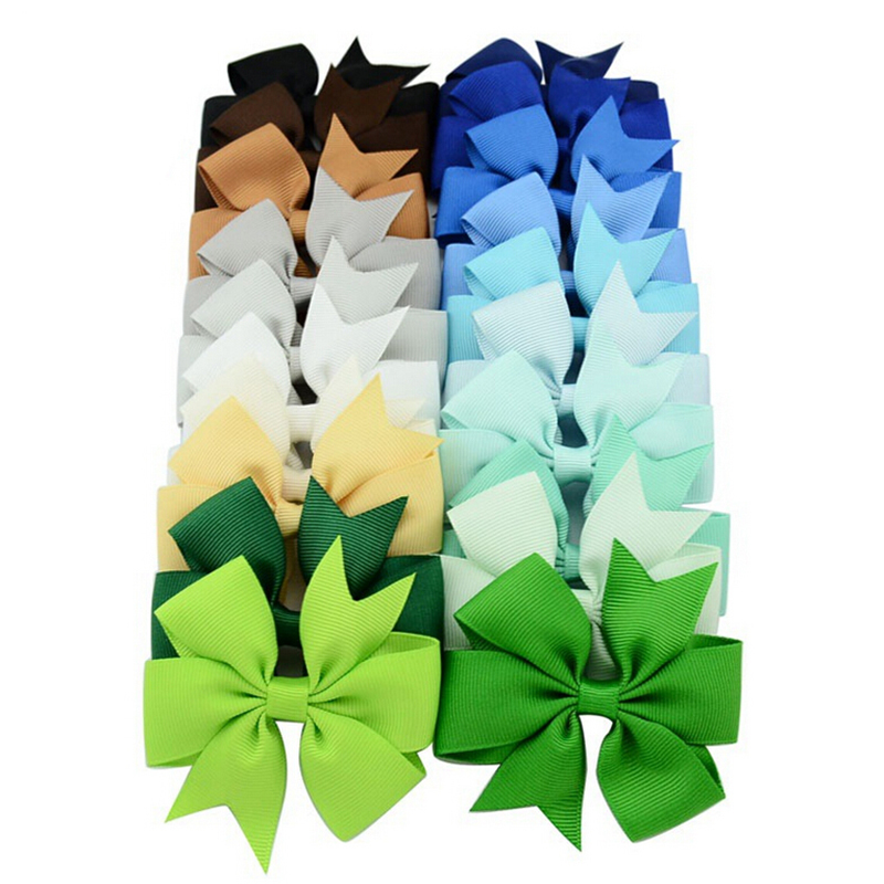 40 Pcs Satin Ribbon Bow Hair Clips Kids Girls Bow Hair Accessories New_YE eBay