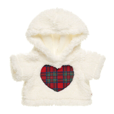 BUILD A BEAR TARTAN HEART HOODIE BRAND NEW WITH TAGS