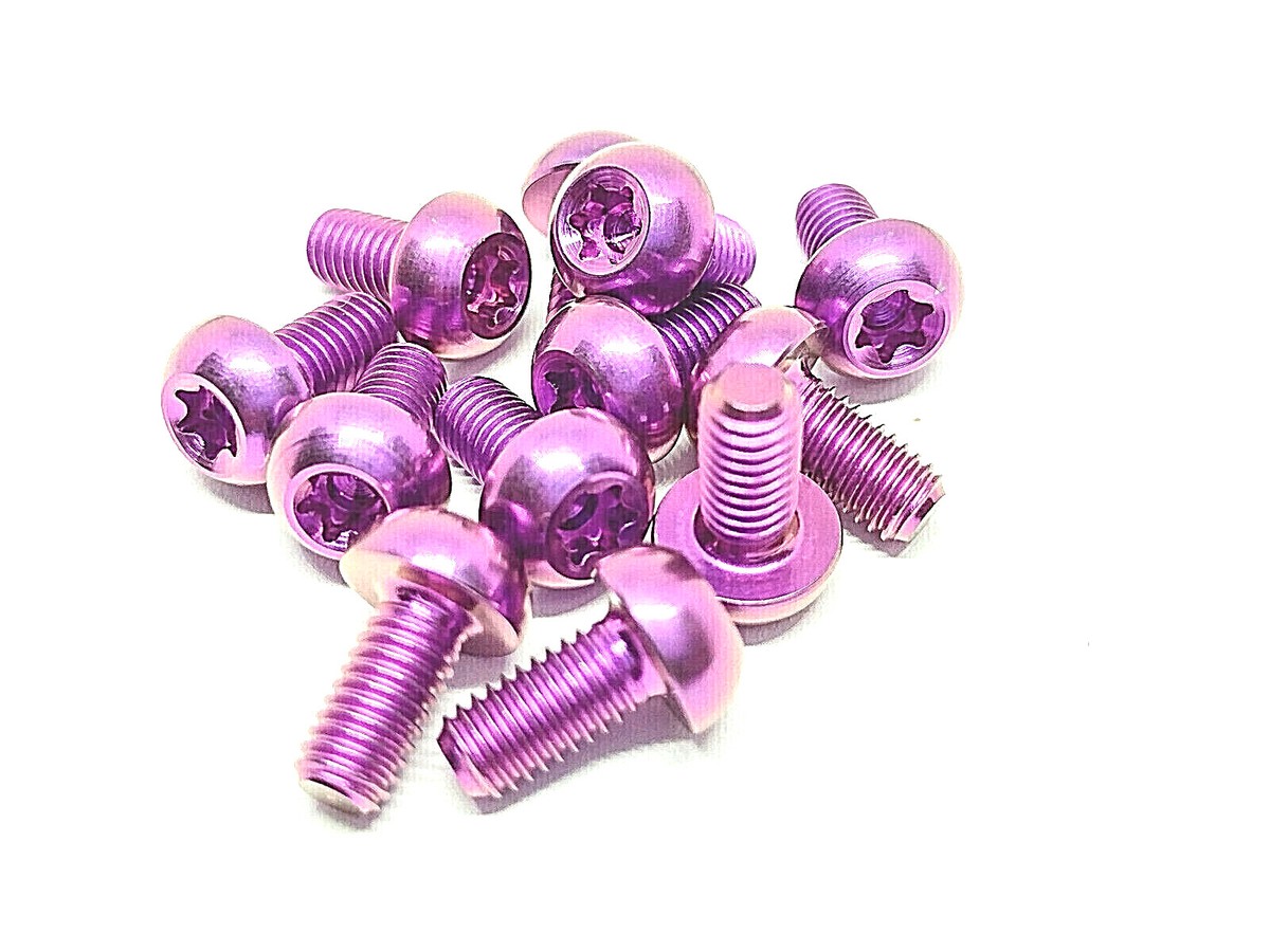 BRIGHT SPACE PURPLE Titanium Disc Brake Rotor Bolts M5x10 For Hope Sram  Magura