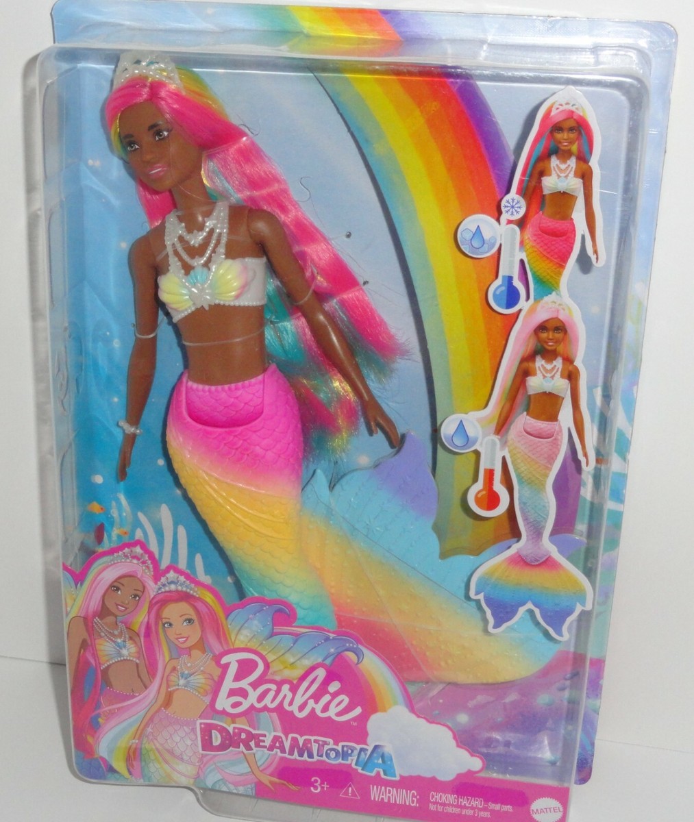 New Barbie Dreamtopia Rainbow Magic Mermaid Doll Water Activated Color  Change - Main Image