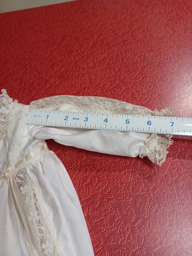 True Vintage Antik? Langes elfenbeinfarbenes Spitzen Taufkleid Taufe Newborn SCHÖN - Bild 11 von 24
