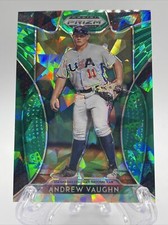 2019 Panini Prizm Draft Picks Andrew Vaughn Green Ice Prizm #’d 18/18 White Sox!