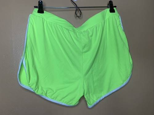 Women Size XLarge Shorts Hot Pants Mid- Rise Green Stretch Elastic Waist - Picture 11 of 12