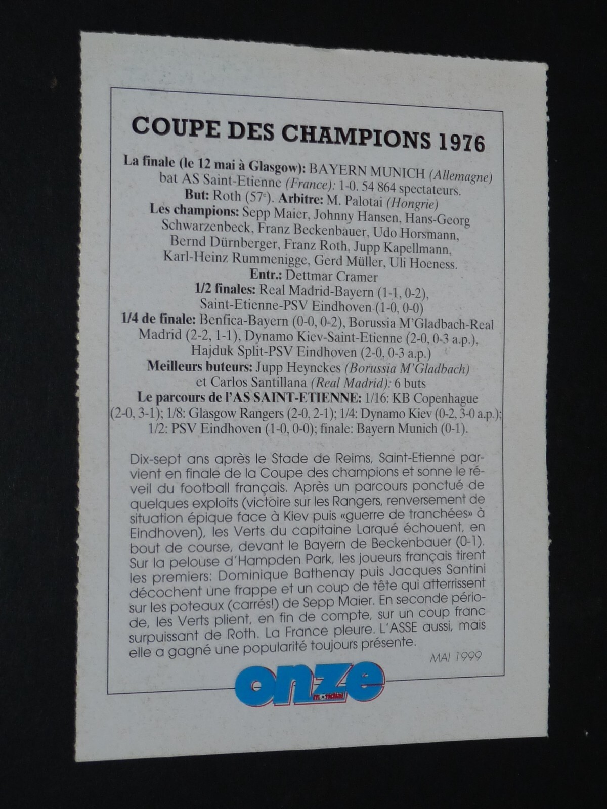 310 JACQUES SANTINI AS SAINT-ETIENNE VERTS ASSE PANINI FOOTBALL 77