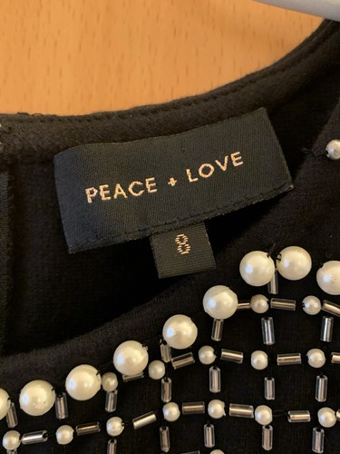 Festkleid, Schwarz, Perlenbesatz, Gr.36, Missguided Peace+Love - Bild 2 von 9
