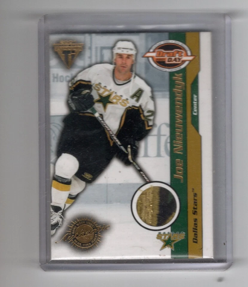 2001 PACIFIC PRIVATE STOCK TITANIUM GAME WORN JERSEY JOE NIEUWENDYK #34 PATCH - Image 4 of 4