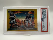 2024 Panini Donruss Downtown Gold #16 Bowers Crosby /10 PSA 10 Raiders NFL