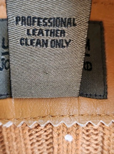 John Paul Richard Uniform Brown Leather Quilted Sweater Jacket Woman Snap M-NWT - Picture 3 of 5