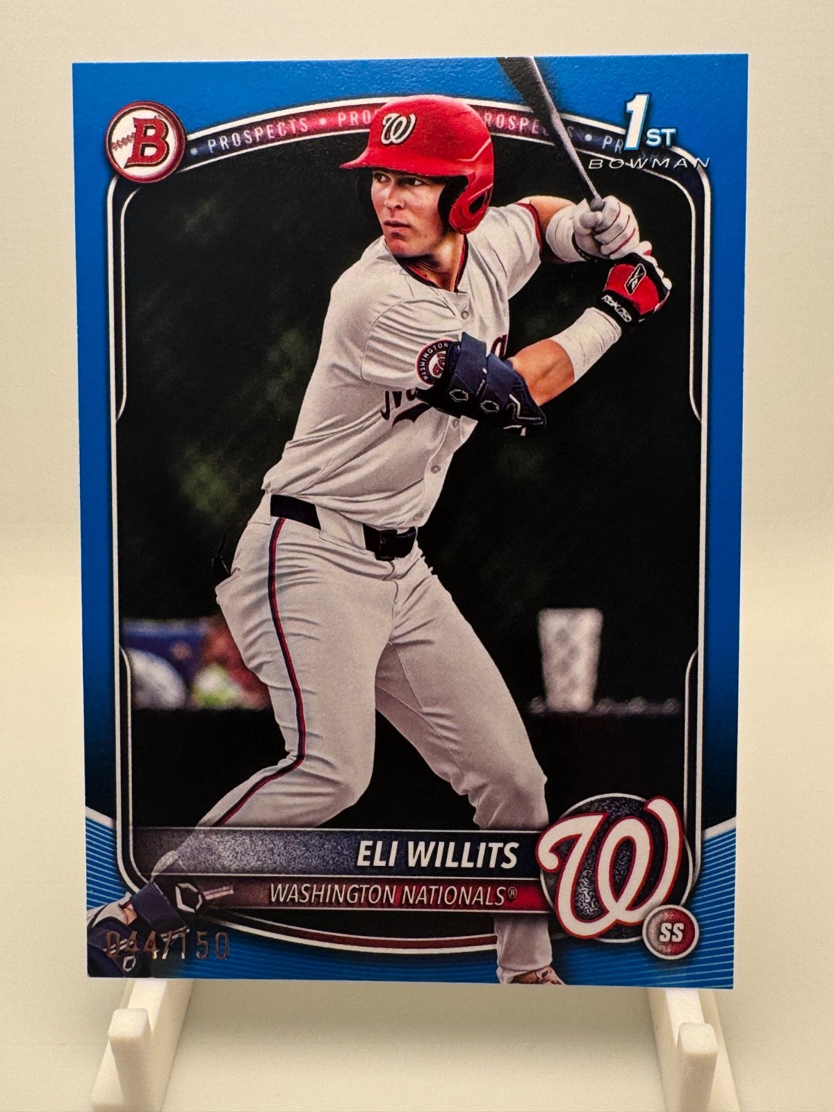 ELI WILLITS 2025 BOWMAN DRAFT 1ST BLUE BORDER PAPER ROOKIE RC /150 BD-1