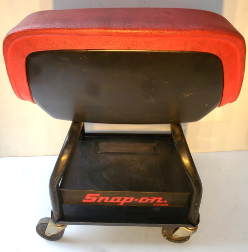 SNAP-ON Creeper Roller Rolling Seat Chair Red Vinyl/Steel JCH30R Vintage ManCave