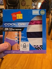 S/5 Hanes 3 Pack Cool Dri Cotton Hipster Underwear Tag-less 100 Cotton Panty