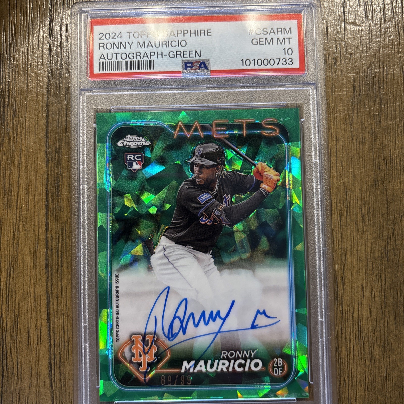 2024 Topps Chrome Sapphire Edition - Autographs Ronny Mauricio #CSARM Green /99