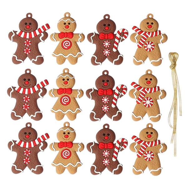 Weihnachtsbaumschmuck Lebkuchenmann Ornamente Deko AufhäNger Set 12 StüCk-image