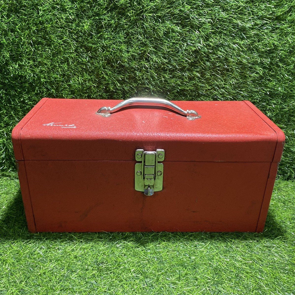 Kennedy Red Tool Box KK-16 No Tray Steel Portable USA Vintage 16