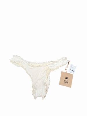 Free People Toast Schwimmen Bikinihose weiß elfenbein Rüschen Größe S 8 10 75 $