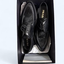 PRADA 2EG097 Black Leather Oxfords/Derby Dress Shoes Cow Hide detail US 9