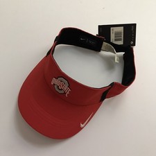 Nike Aerobill Visor Cap Red Ohio State OSU Buckeyes Licensed NCAA Dri-Fit One SZ