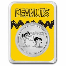 Peanuts® Lucy Pulls the Football 1 oz Silver in TEP 86.24 per troy oz