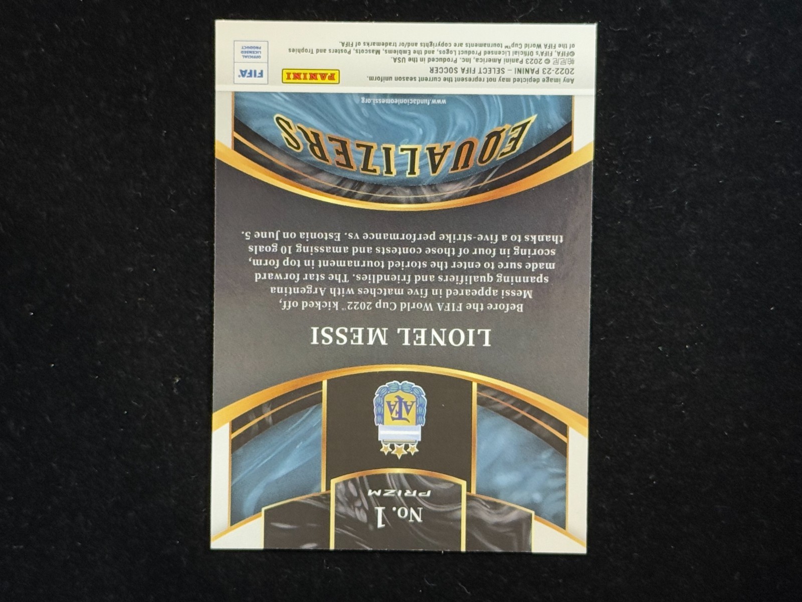 Lionel Messi 2022-23 Panini Select FIFA Equalizers #1 Silver Prizm view 2