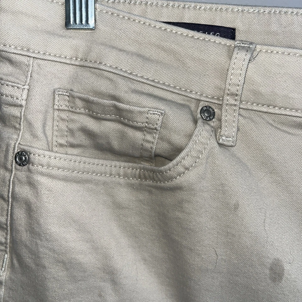 Pantalones de mezclilla NYDJ Teresa de pierna ancha para mujer color tostado talla 10 recortados Lift Tuck Tech Foto 2 de 4