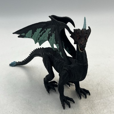 Kid Galaxy Poseable Dragon Action Figures Black & Teal Mythical 6'' Pretend Play