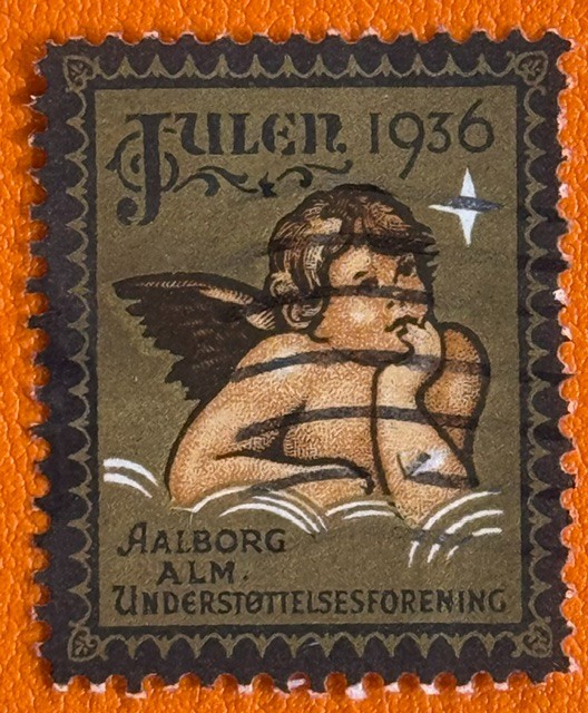 1936 Denmark Aalborg Local Christmas Seal Tuberculosis TB Cinderella Stamp