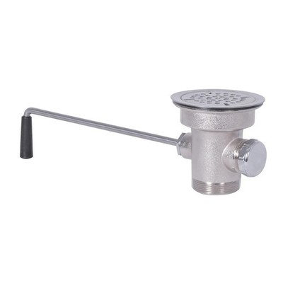 BK Resources Twist Lever Drain 3.5'' Opening w/ S/s  Strainer Overflow Cap