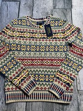 polo ralph lauren Boys Fair Isle Cotton-Blend Sweater Sz M 10-12 