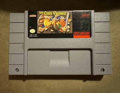 Interplay The Lost Vikings Nintendo SNES Super Nintendo Game Cartridge NTSC-U/C