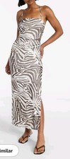 No Boundaries Juniors XXL Maxi Dress With Side Split Strappy Zebra Print NEW