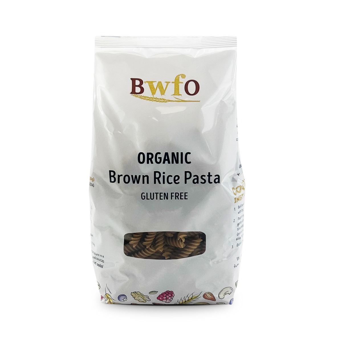 Organic Brown Rice Fusilli Pasta (Gluten Free) 2x500g | BWFO |