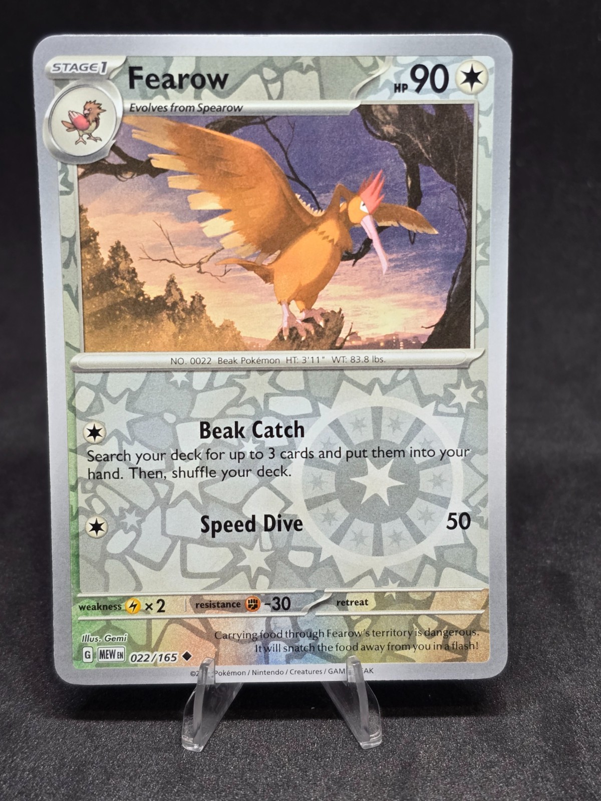 Pokémon TCG Fearow 022/165 SV:151 Reverse Holo NM