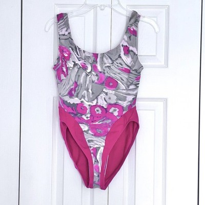 Jacques Moret 90 s Leotard High Leg Size Medium 10/12 Adult Fuschia Pink Cotton