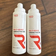2 Two New Red Microcurrent Conductive Gel Hypoallergenic 8.45 Oz 250ml each.