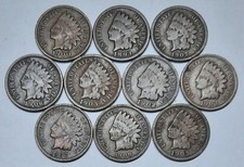 Ten 10 Indian Pennies Cents--NICE Variety of Dates!