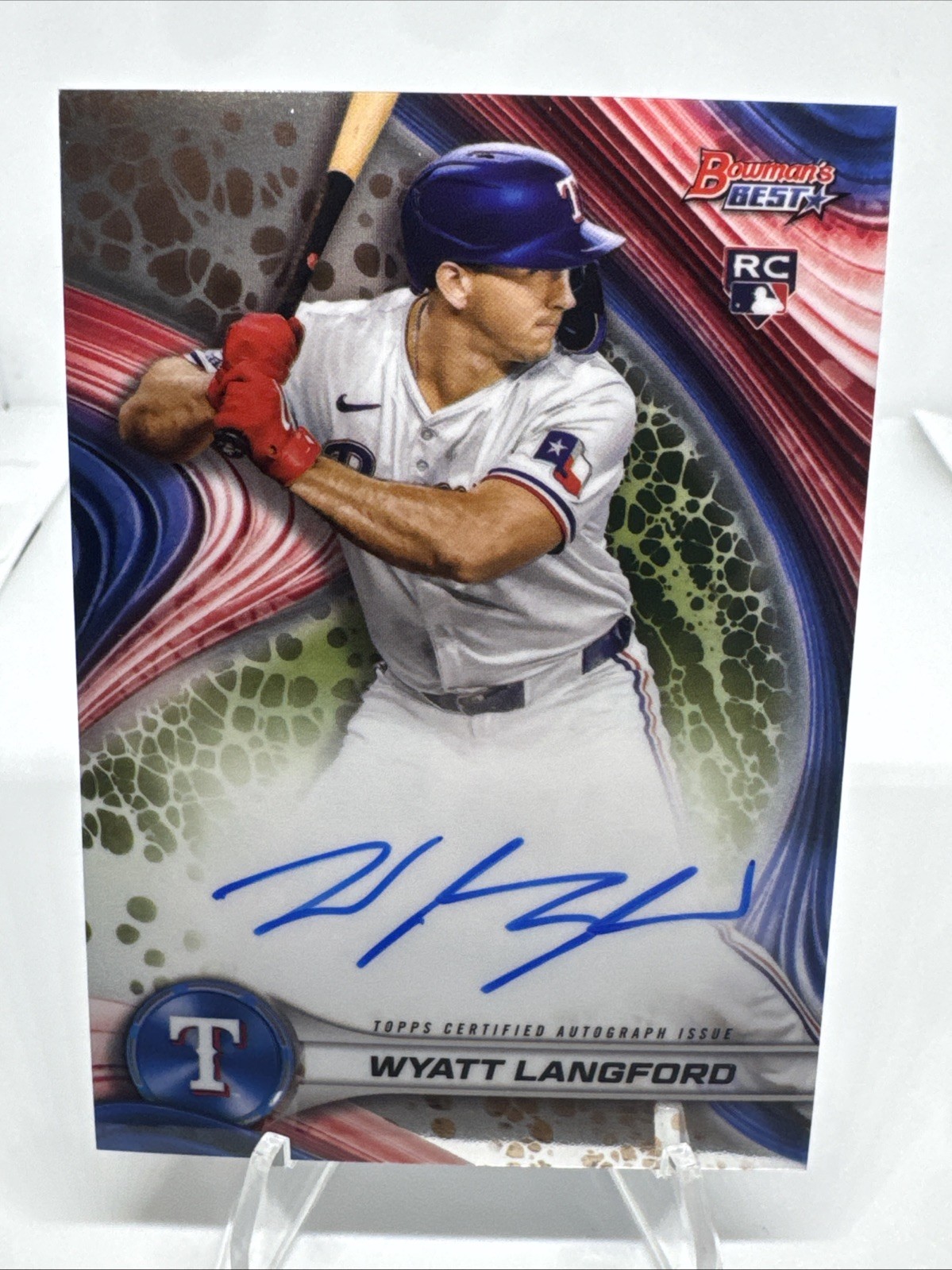 2024 Bowman's Best Wyatt Langford Base Auto Rookie RC Texas Rangers B24-WL