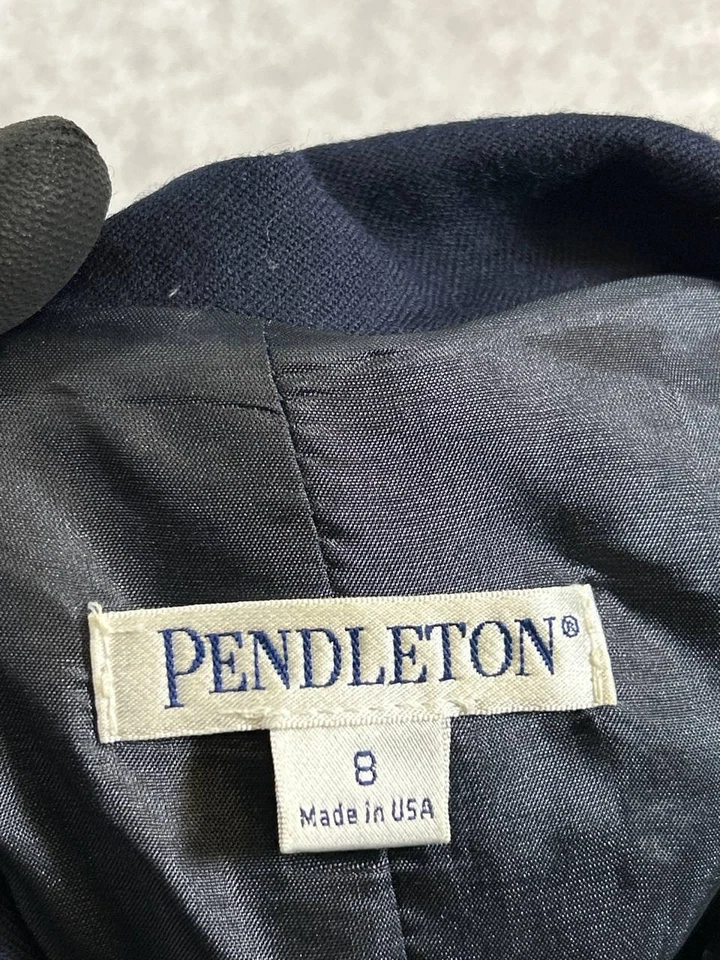 Pendleton Dress Womens 8 Blue Wool Blouson - Image 3 of 4