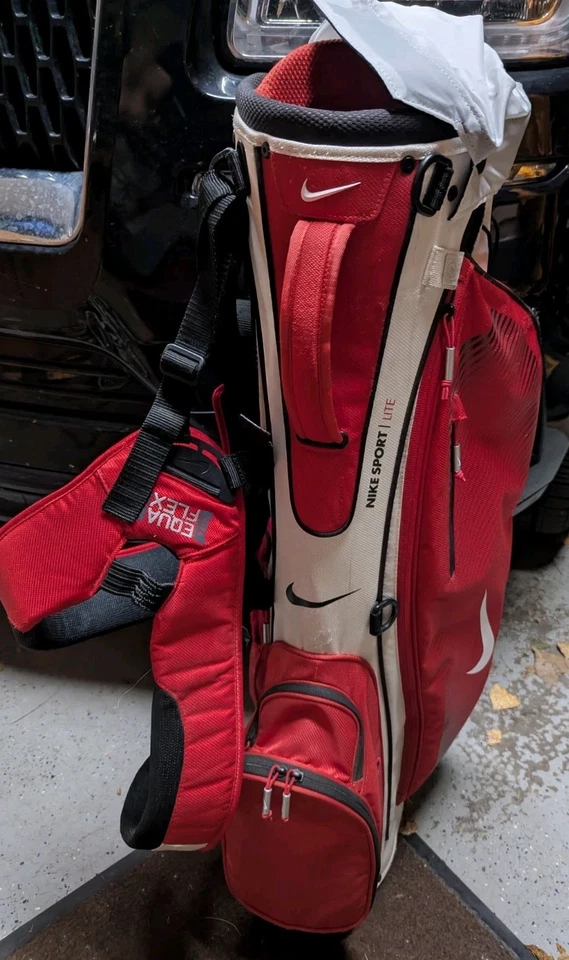Nike Sport Lite Golf Stand Bag Carry Backpack Strap 5 Way Divider Red White Ohio - Image 4 of 4