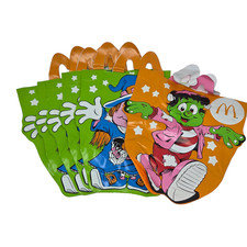 LOT OF 6 VINTAGE 1990 McDONALDS VINYL HALLOWEEN TRICK OR TREAT HAPPY MEAL BAGS