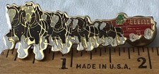 Budweiser Clydesdales Horses Wagon Vintage Lapel Pin Anheuser-Busch