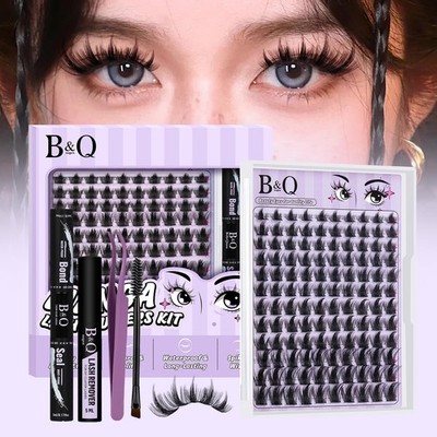 BQ Manga Lash Clusters Kit 8-18mm California Sunset Lash Clusters 0.2mm Ultra...
