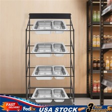 Commercial Kitchen Sink Rack with Wheels Double Slot Hand Basin Display Stand