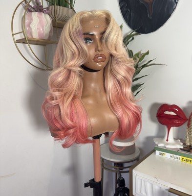 Rohhaar Perücke Sonderanfertigung Fertig 20 cm 5x5 HD Blond Erdbeere 