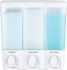 Products 72350 Clear Choice 3-Chamber Shower Dispenser, White