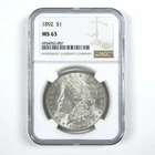 1892 Morgan Dollar MS 63 NGC Silver $1 Uncirculated Coin SKU:I14609