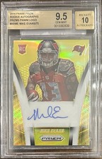2014 PANINI PRIZM MIKE EVANS, #AR-ME, AUTO 10, PANI LOGO SERIAL /75, GEM MINT9.5