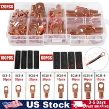 280PCS Car Copper Lug Ring Terminals Cable Electrical Wire Crimp Connector Kit